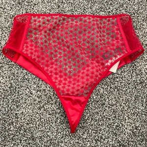 NWT Victoria’s Secret High Waisted Red Thong Size Small